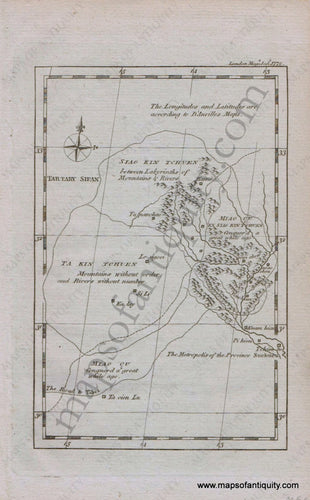 Antique-Map-Asia-Untitled-Map-believed-to-show-the-Sichuan-area-of-China-1760-Kitchin/London-Magazine-China-and-Japan-1700s-18th-century-Maps-of-Antiquity