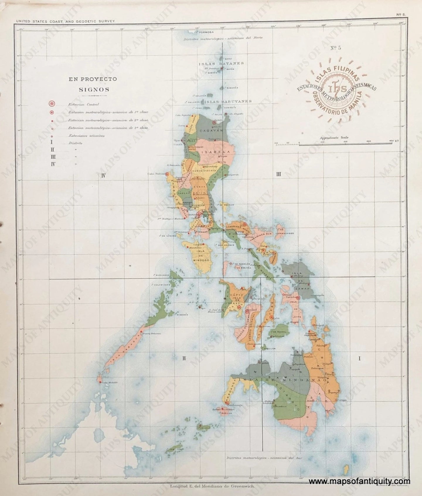 '-Seismic-Meteorological-Stations-of-the-Philipines/Filipinas-Asia-Southeast-Asia-&-Indonesia-1899-P.-Jose-Algue/USC&GS-Maps-Of-Antiquity-1800s-19th-century