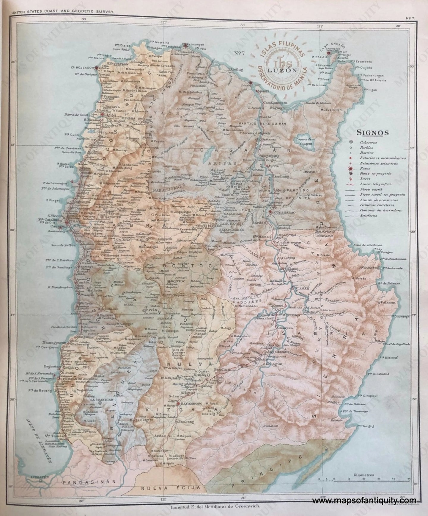 '-Northern-Luzon-in-the-Philippines-Map-No.-7-Asia-Southeast-Asia-&-Indonesia-1899-P.-Jose-Algue/USC&GS-Maps-Of-Antiquity-1800s-19th-century