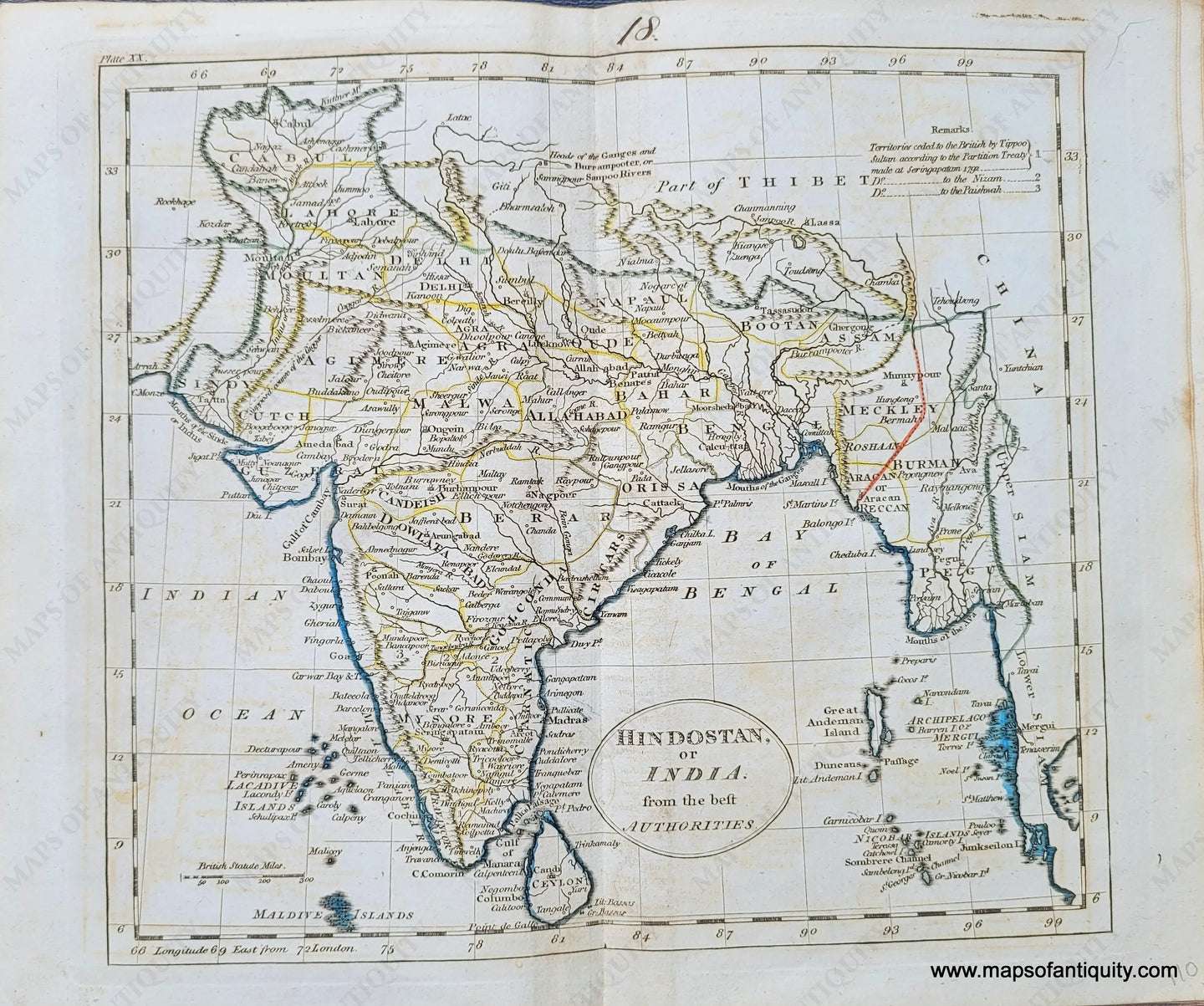 Genuine-Antique-Map-Hindostan-or-India-from-the-best-Authorities-1800-Russell-Guthrie-Maps-Of-Antiquity