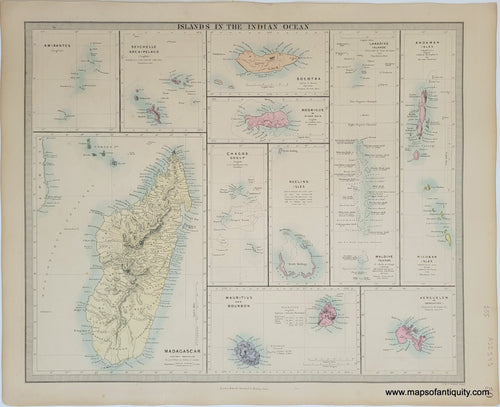 Genuine-Antique-Map-Islands-in-the-Indian-Ocean-Under-$100--1860-SDUK-Society-for-the-Diffusion-of-Useful-Knowledge-Maps-Of-Antiquity-1800s-19th-century