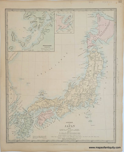 Genuine-Antique-Map-Empire-of-Japan-Jedo-Japan--1860-SDUK-Society-for-the-Diffusion-of-Useful-Knowledge-Maps-Of-Antiquity-1800s-19th-century
