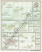 Load image into Gallery viewer, Antique-Printed-Color-Map-Islands-in-The-Atlantic-Ocean-verso:-Bermuda-Islands-World--1900-Cram-Maps-Of-Antiquity
