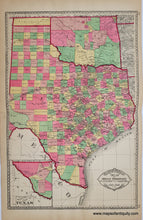 Load image into Gallery viewer, 1887 - Tunison&#39;s Texas &amp; Indian Territory - Antique Map
