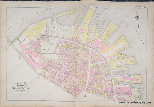 Genuine-Antique-Map-Plate-4-Part-of-Ward-6-City-of-Boston-1895-Bromley-Maps-Of-Antiquity