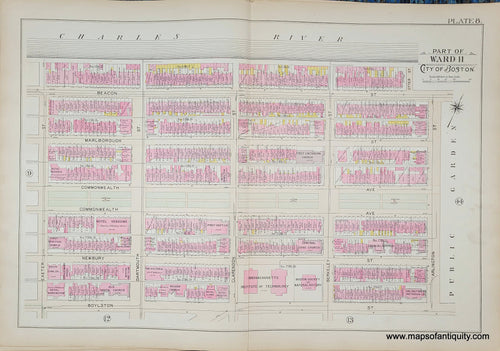 Genuine-Antique-Map-Plate-8-Part-of-Ward-11-City-of-Boston-1895-Bromley-Maps-Of-Antiquity