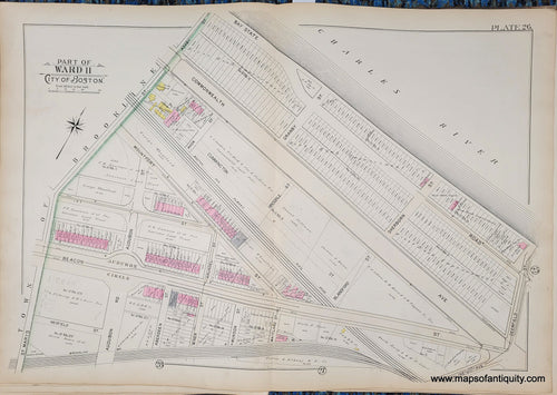 Genuine-Antique-Map-Plate-26-Part-of-Ward-11-City-of-Boston-1895-Bromley-Maps-Of-Antiquity