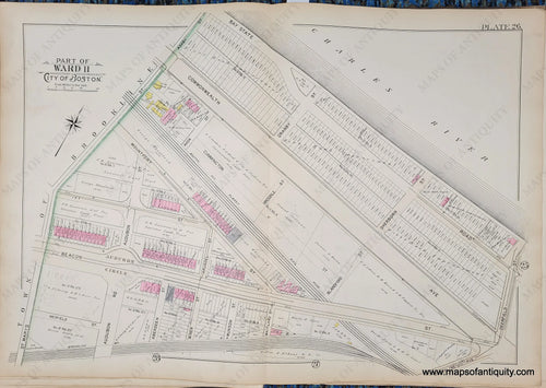 Genuine-Antique-Map-Plate-26-Part-of-Ward-11-City-of-Boston-1895-Bromley-Maps-Of-Antiquity