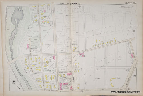 Genuine-Antique-Map-Plate-29-Part-of-Ward-19-City-of-Boston-1895-Bromley-Maps-Of-Antiquity