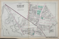 Genuine-Antique-Map-Part-of-Ward-12-South-Boston-Plate-D-1874-Hopkins-Maps-Of-Antiquity