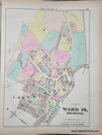 Genuine-Antique-Map-Part-of-Ward-16-Dorchester-Plate-O-1874-Hopkins-Maps-Of-Antiquity