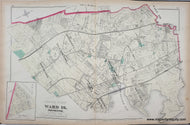 Genuine-Antique-Map-North-Part-of-Ward-16-Dorchester-Plate-P-1874-Hopkins-Maps-Of-Antiquity
