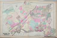 Genuine-Antique-Map-S-W-Part-of-Ward-16-Dorchester-Plate-Q-1874-Hopkins-Maps-Of-Antiquity
