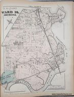 Genuine-Antique-Map-S-E-Part-of-Ward-16-Dorchester-Plate-R-1874-Hopkins-Maps-Of-Antiquity