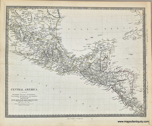 CAM006-Antique-Map-Central-America-Mexico-Yucatan-Belize-Guatemala-Salvador-Honduras-Nicaragua-1850-SDUK-Society-Diffusion-Useful-Knowledge