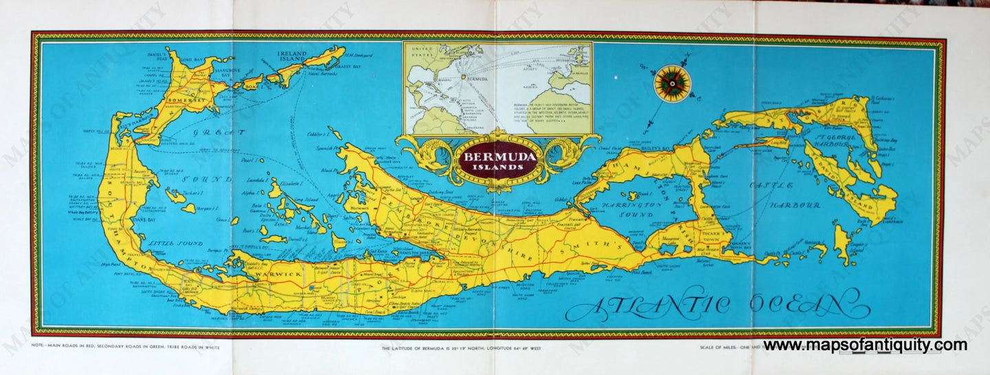 Antique-Tourist-Book-with-Map-Bermuda-the-Isles-of-Rest**********---1923-Bermuda-Trade-Development-Board-Maps-Of-Antiquity