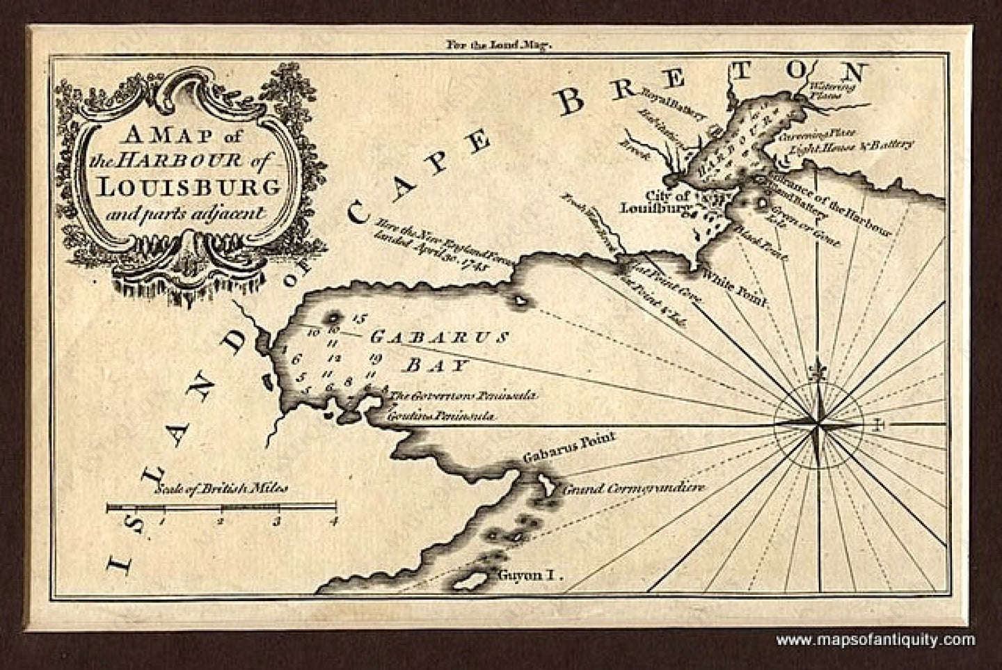 Antique-Map-A-Map-of-the-Harbour-of-Louisburg-and-parts-adjacent