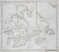 An antique map of North America, specifically labeled 'The British Possessions North America'. An inset map appears in the upper left.