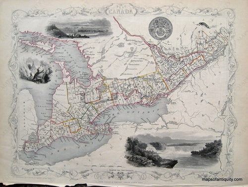 Antique-Hand-Colored-Map-West-Canada.-Canada--1850-Tallis-Maps-Of-Antiquity