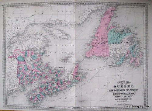 Antique-Hand-Colored-Map-Quebec-of-the-Dominion-of-Canada---1870-Johnson-Maps-Of-Antiquity