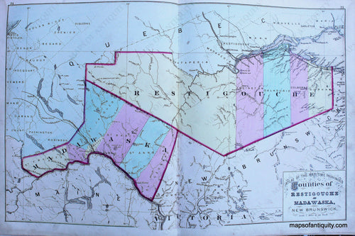 Antique-Hand-Colored-Map-Counties-of-Restitgouche-and-Mada-Waska-New-Brunswick-North-America-Canada-1879-Roe-Maps-Of-Antiquity