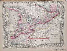 Load image into Gallery viewer, 1868 - Map of Ontario in Counties - Antique Map
