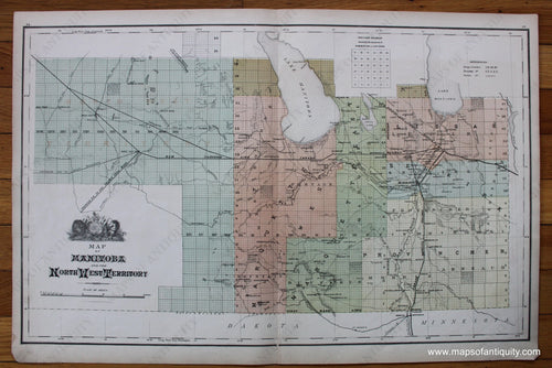 Antique-Printed-Color-Map-Map-of-Manitoba-and-The-North-West-Territory-**********-North-America-Canada-1881-Belden-Maps-Of-Antiquity