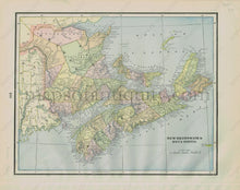 Load image into Gallery viewer, 1892 - Dominion Of Canada Verso: New Brunswick &amp; Nova Scotia Antique Map Genuine Printed-Color
