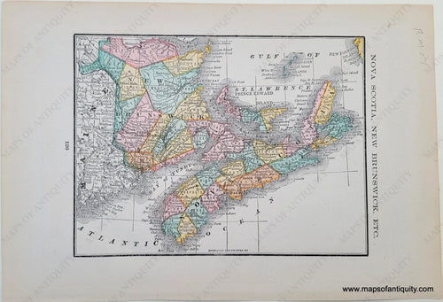 Genuine Antique Map-Nova Scotia, New Brunswick, Etc.-1884-Rand McNally & Co-Maps-Of-Antiquity