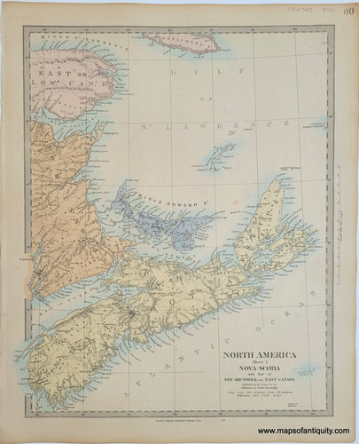Genuine-Antique-Map-North-America-Sheet-I-Nova-Scotia-with-Part-of-New-Brunswick-and-East-Canada-Canada-East--1860-SDUK-Society-for-the-Diffusion-of-Useful-Knowledge-Maps-Of-Antiquity-1800s-19th-century