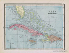 Load image into Gallery viewer, 1892 - Central America Verso: Cuba And The Bahama Islands Antique Map Genuine Printed-Color
