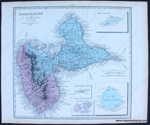 Antique-Hand-Colored-Map-Guadeloupe-1877-Levasseur-1800s-19th-century-Maps-of-Antiquity