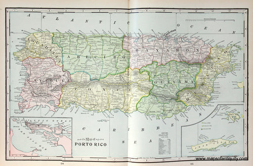 Antique-Map-Puerto-Porto-Rico-1900-Cram-1900s- Maps-of-Antiquity