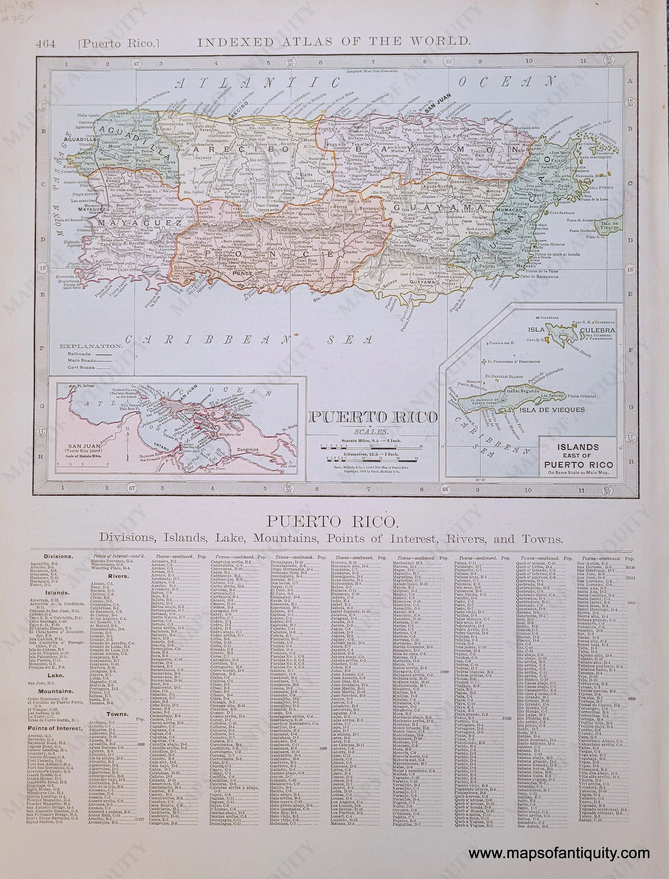 Puerto Rico Colonial Map 1898 Genuine Antique Map Puerto Rico – Maps of Antiquity