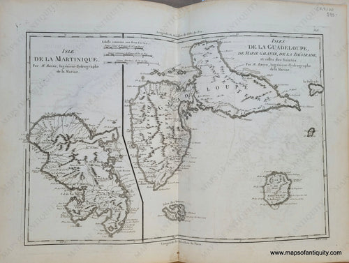 Genuine-Antique-Map-Martinique-and-Guadeloupe---Isle-de-la-Martinique-Isles-de-la-Guadeloupe-de-Marie-Galante-de-la-Desirade-et-celles-des-Saintes-1788-Bonne-Desmarest-Maps-Of-Antiquity