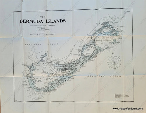 Genuine-Antique-Map-The-Bermuda-Islands-1896-J-H-Dale--Maps-Of-Antiquity