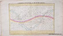 Load image into Gallery viewer, Map of the heavens with celestial coordinates and constellations on a white background. Colored in yellow, pink, and blue. Hand-Colored-Antique-Celestial-Star-milky-way-Constellation-Map-A-Celestial-Planisphere-or-Map-of-the-Heavens.-Celestial--1835-Burritt-Maps-Of-Antiquity
