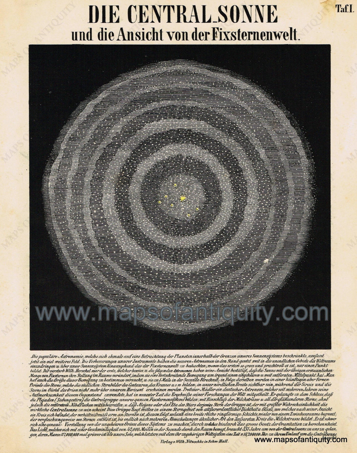 Hold-to-Light-Antique-Map-Die-Central-Sonne-und-die-Ansicht-von-der-Fixsternenwelt.