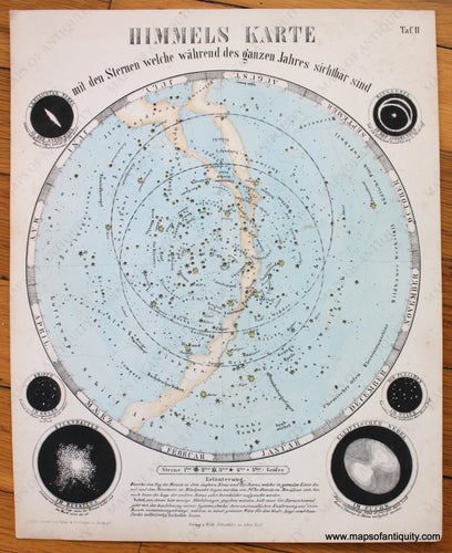 Antique-Map-Himmels-Karte-Celestial-map-with-stars-Map-of-the-Heavens-Wilhelm-Nitzchke-1851-hold-to-light-1850s-1800s-19th-century-Maps-of-Antiquity