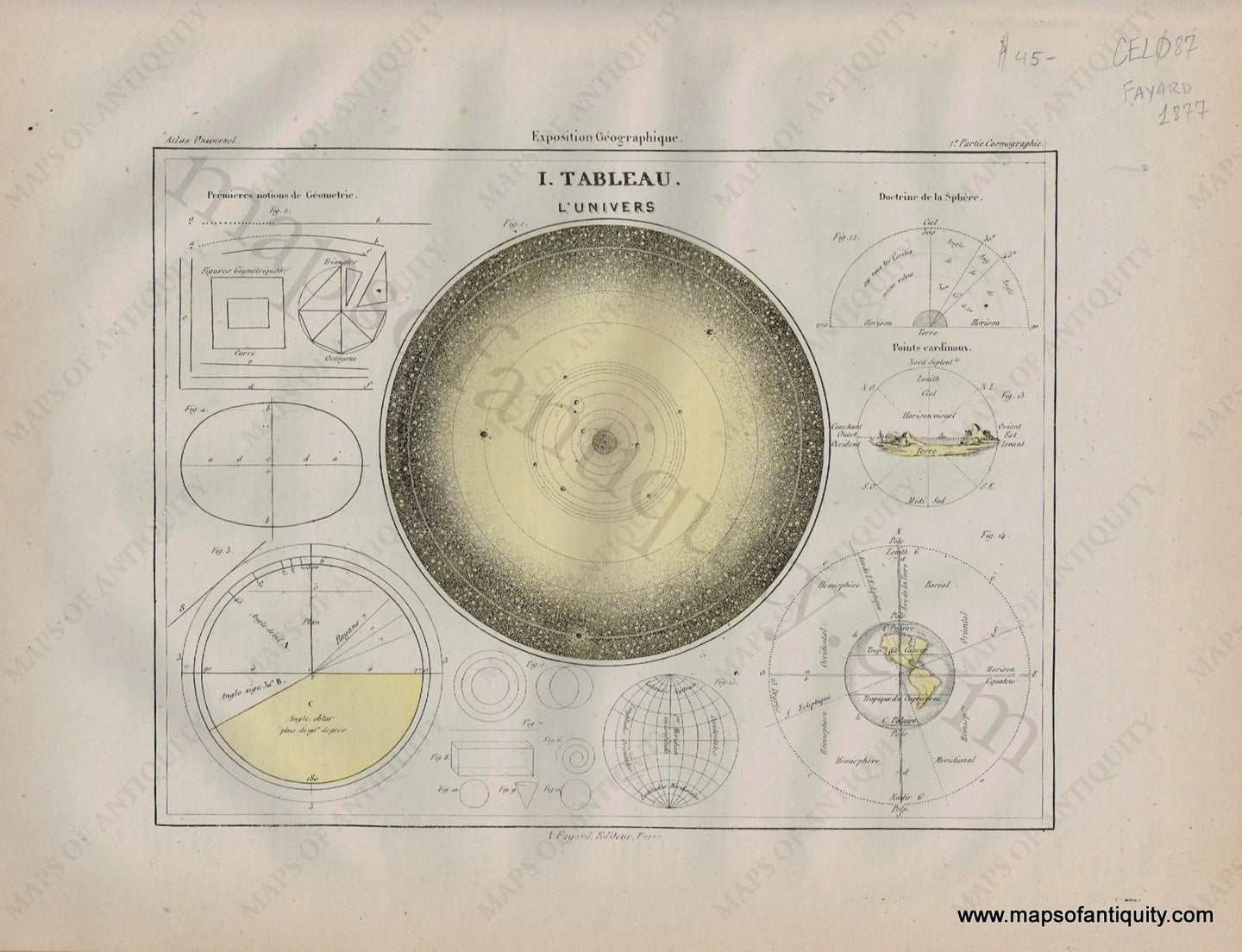 Antique-Map-I-Tableau-L'Univers-Universe-Celestial-Constellation-Stars-Star-Astronomy-Diagram-Fayard-Atlas-Universel-French-1877-1870s-1800s-Mid-Late-19th-Century-Maps-of-Antiquity