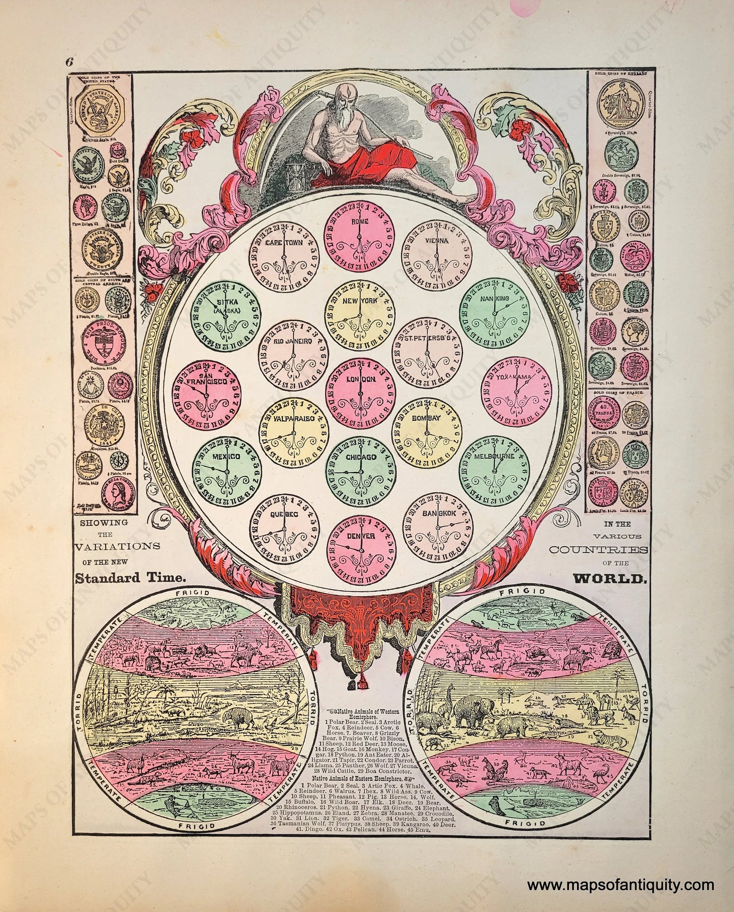 Antique-Map-The-Solar-System-Celestial--1888-Tunison-Maps-Of-Antiquity-1900s-20th-century