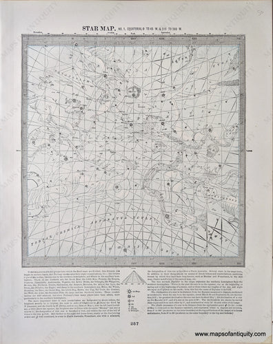 Genuine-Antique-Printed-Color-Comparative-Chart-Star-Map-No.-1;-verso:-Star-Map-No.-2-Celestial--1892-Home-Library-&-Supply-Association-Maps-Of-Antiquity-1800s-19th-century