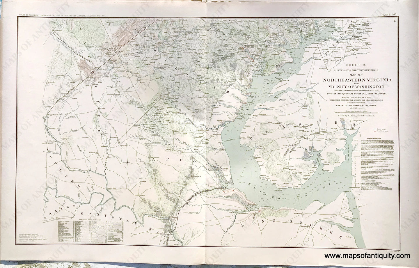 Antique-Lithograph-Print-Plate-8.-Northeast-Virginia-and-Vicinity-of-Washington.-Sheet-2.-1891-US-War-Dept.-Civil-War-Civil-War-1800s-19th-century-Maps-of-Antiquity