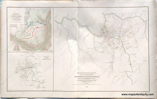 Antique-Lithograph-Print-Plate-9.-Battle-Field-of-Carnifix-Ferry-Gauley-River-West-Virginia-September-10th-1861-/-Sketch-of-the-country-about-Somerset-KY.-/-Military-Reconnaissance-Department-of-West-Virginia.-1891-US-War-Dept.-Civil-War-Civil-War-1800s-19th-century-Maps-of-Antiquity