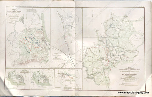 Antique-Lithograph-Print-Plate-13.-Battle-Field-of-Shiloh-April-6th-and-7th-1862-/-Advance-upon-Corinth-Mississippi-May-1862-/-Monterey-Tennessee-and-Corinth-Mississippi-May-1862-plus-3-smaller-maps.-1891-US-War-Dept.-Civil-War-Civil-War-1800s-19th-century-Maps-of-Antiquity
