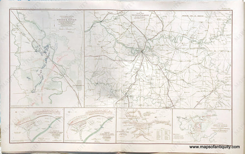 Antique-Lithograph-Print-Plate-30.-6-maps:-Battlefield-of-Stone's-River-TN-/-Tennessee-with-Nashville-/-two-maps-of-positions-near-Fredericksburg-VA-/-The-Huntersville-Line-WVA-/-Battle-of-Chickamauga.-1892-US-War-Dept.-Civil-War-Civil-War-1800s-19th-century-Maps-of-Antiquity