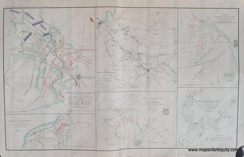 Antique-Lithograph-Print-Plate-31.-6-maps;-Two-maps-of-the-Battle-of-Murfreesborough-TN-/-Stones-River-Campaign-/-Battle-of-Fredericksburg-/-Fortifications-and-environs-of-Tullahoma-TN-/-Battlefield-of-Thompson's-Hill-MS-1892-US-War-Dept.-Civil-War-Civil-War-1800s-19th-century-Maps-of-Antiquity