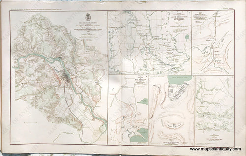 Antique-Lithograph-Print-Plate-33.-Fredericksburg-prepared-by-Bvt.-Brig.-Gen.-Michler-1867-/-Sioux-Expedition-1863-plus-4-smaller-maps.Ãƒâ€šÃ‚Â -1892-US-War-Dept.-Civil-War-Civil-War-1800s-19th-century-Maps-of-Antiquity