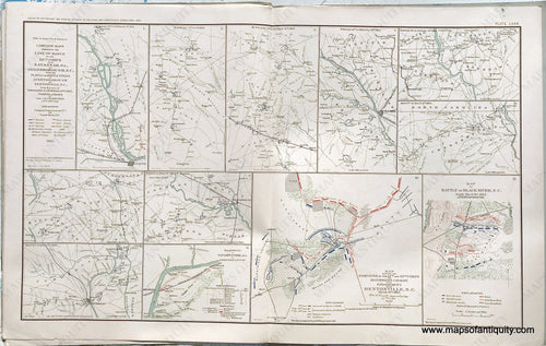 Antique-Lithograph-Print-Plate-80.-Campaign-maps-(1-to-11-inclusive)-exhibiting-the-line-of-march-of-the-20th-Corps-from-Savannah-Ga.-to-Goldsborough-N.C.-1865-including-Engagement-near-Bentonville-NC-March-19th-1865-and-Battle-of-Black-River-N.C.-March-16th-1865-/-Taylor's-Store-Ala.-and-Surrounding-Country.-1893-US-War-Dept.-Civil-War-Civil-War-1800s-19th-century-Maps-of-Antiquity