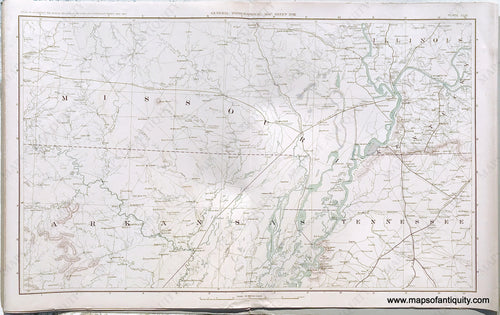 Antique-Lithograph-Print-Plate-153.-General-Topographical-Map.-Sheet-XVIII.-Sections-of-Missouri-Illinois-Kentucky-Arkansas-and-Tennessee.-1894-US-War-Dept.-Civil-War-Civil-War-1800s-19th-century-Maps-of-Antiquity